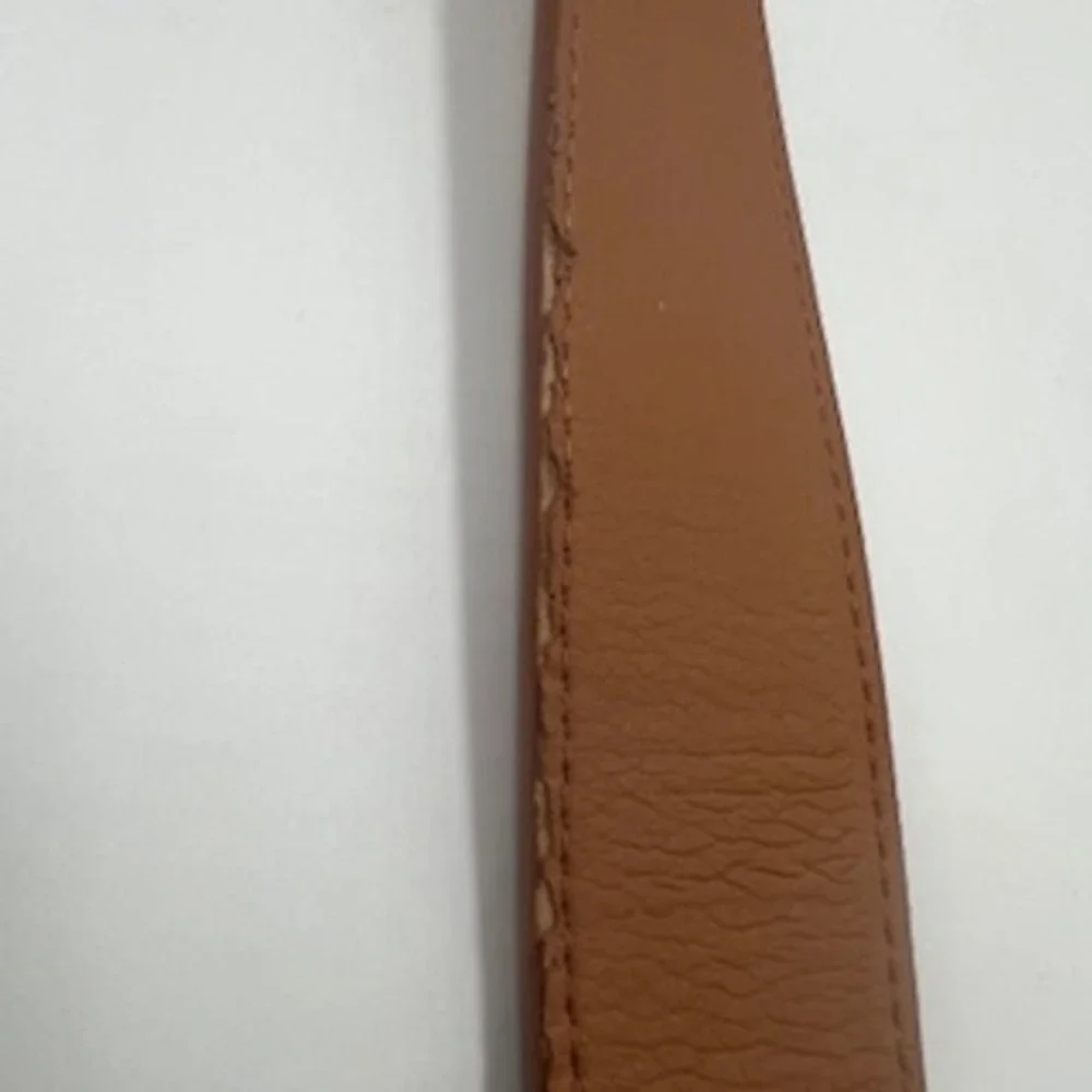 Von Holzhausen Mens Technik-Leather Belt Tan Brown Black Plaque‎ Buckle Size L